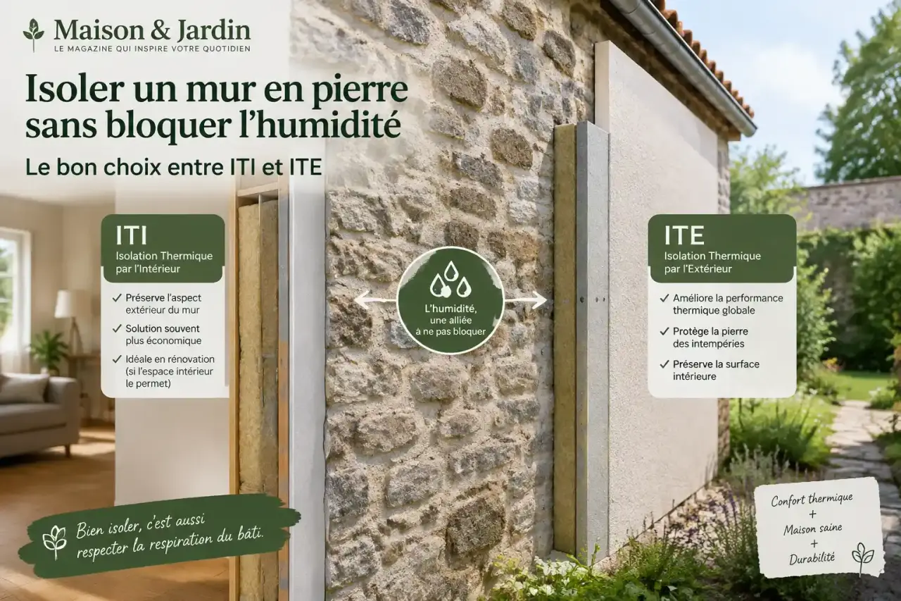 Isoler un mur en pierre sans bloquer l’humidité : le bon choix entre ITI et ITE
