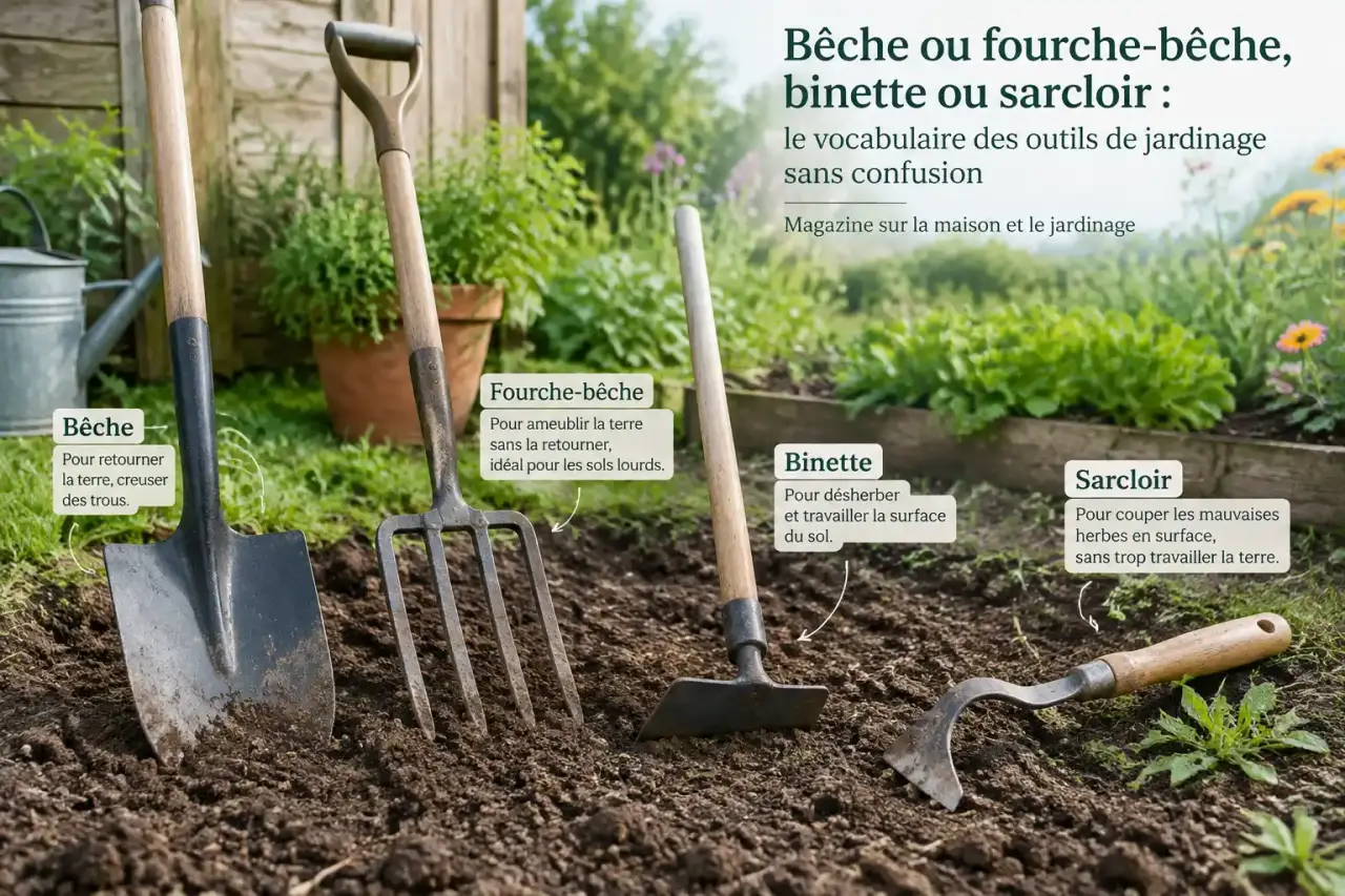Bêche ou fourche-bêche, binette ou sarcloir : le vocabulaire des outils de jardinage sans confusion