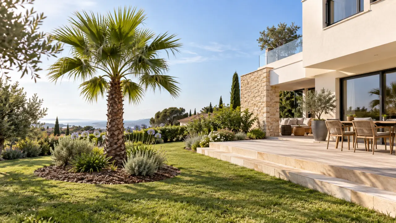 Peut-on planter un palmier près d’une maison sans risquer les racines, la terrasse et les canalisations ?